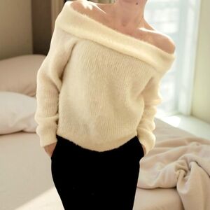 Off-Shoulder Cream Sweater NWOT